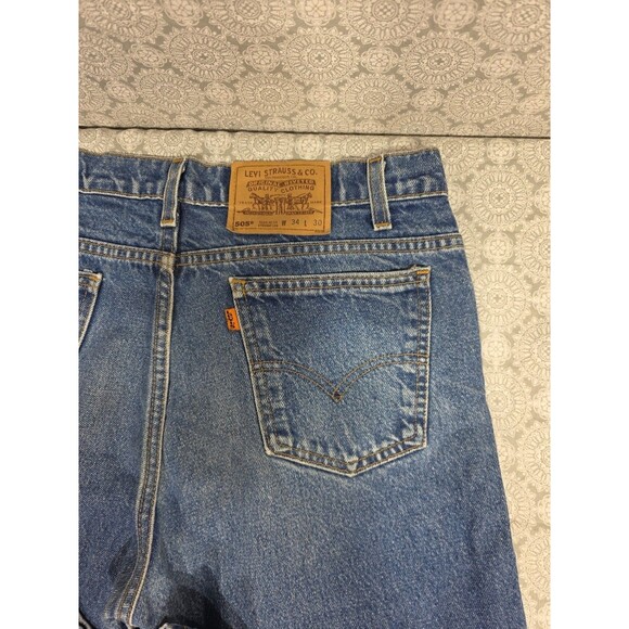 Levi's 550 Relaxed Fit Straight Leg Jeans Men's Blue Denim Pants 34x30 READ - Picture 11 of 13